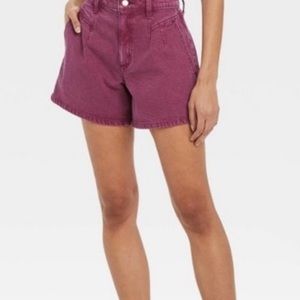 NWT universal thread, relaxed fit berry purple high rise shorts size 10/30R
